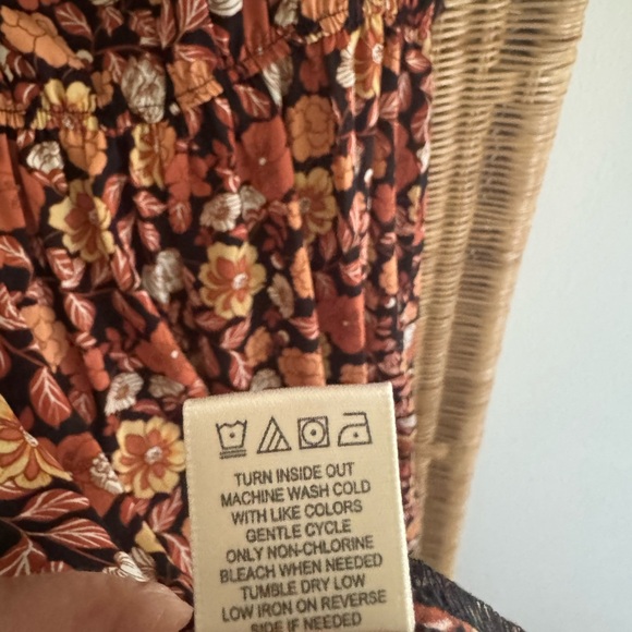 Inspired Hearts Autumn Floral Dress - Black, Rust, and Orange - Picture 7 of 8